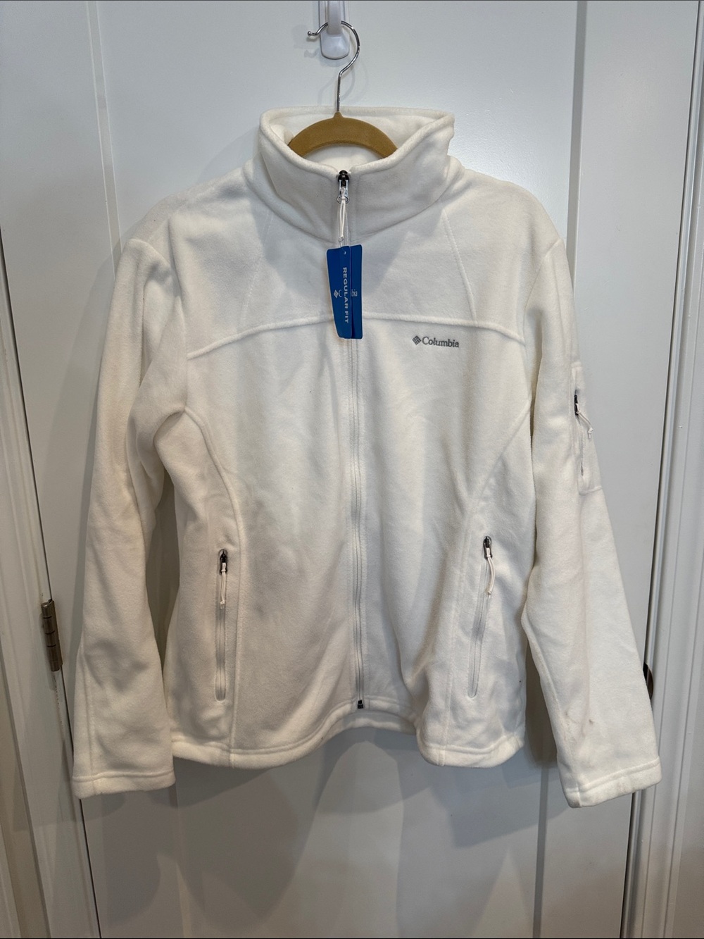 Columbia White Full-Zip Fleece Jacket